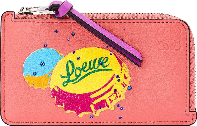 Loewe Bottle Caps Coin Cardholder 'Coral Pink/Bright Purple'
