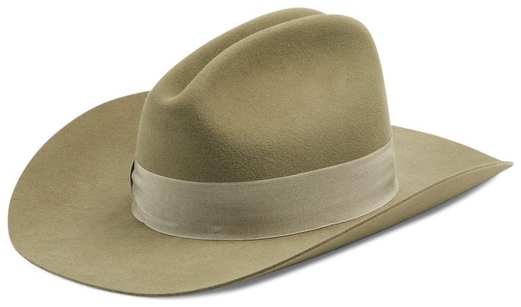 Gucci Wide Brimmed Felt Fedora With Double G OliveDark Green