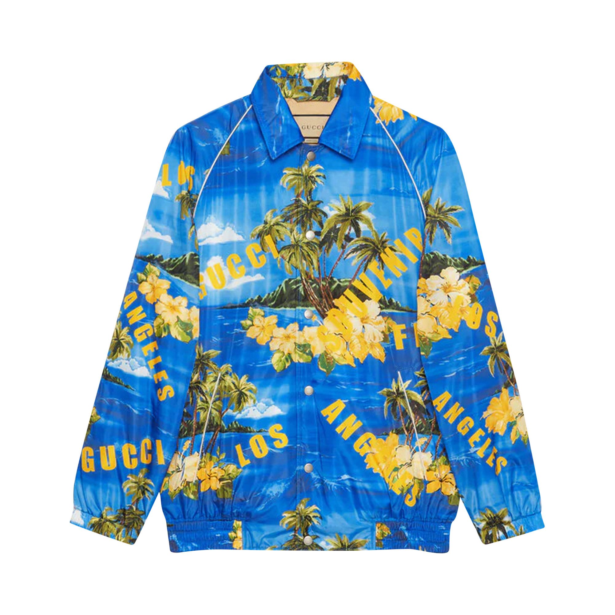 Buy Gucci Printed Nylon Jacket 'Blue/Yellow' - 694137 ZAJI0 4216