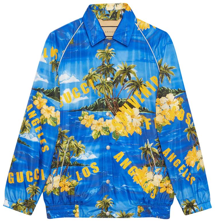 Gucci Printed Nylon Jacket BlueYellow