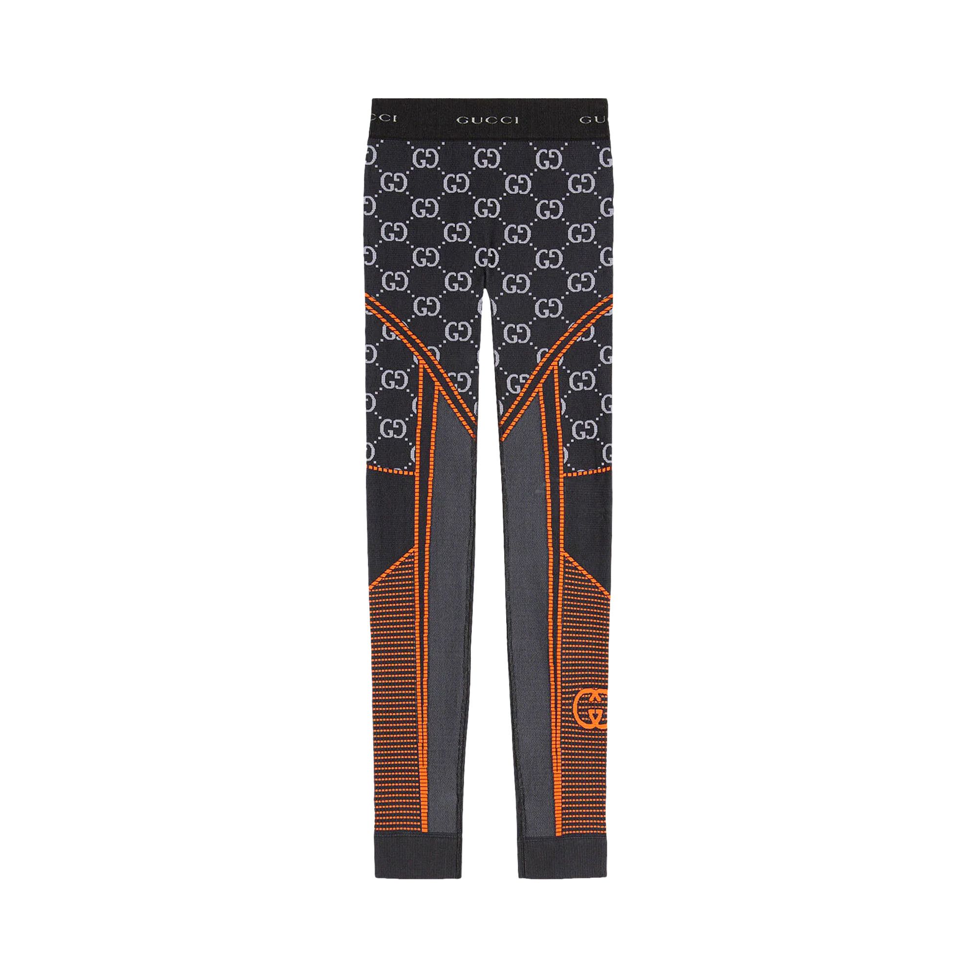 Buy Gucci GG Jersey Jacquard Leggings 'Black/Orange