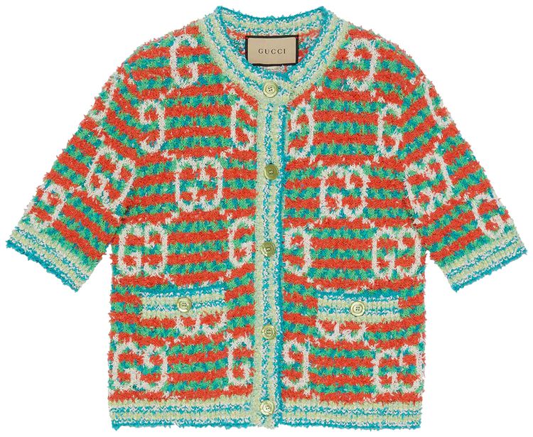 Gucci Maxi GG Cotton Cardigan RedGreen