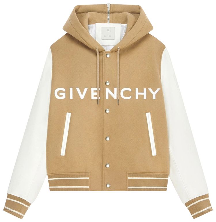 Givenchy Hooded Bomber Jacket WhiteBeige