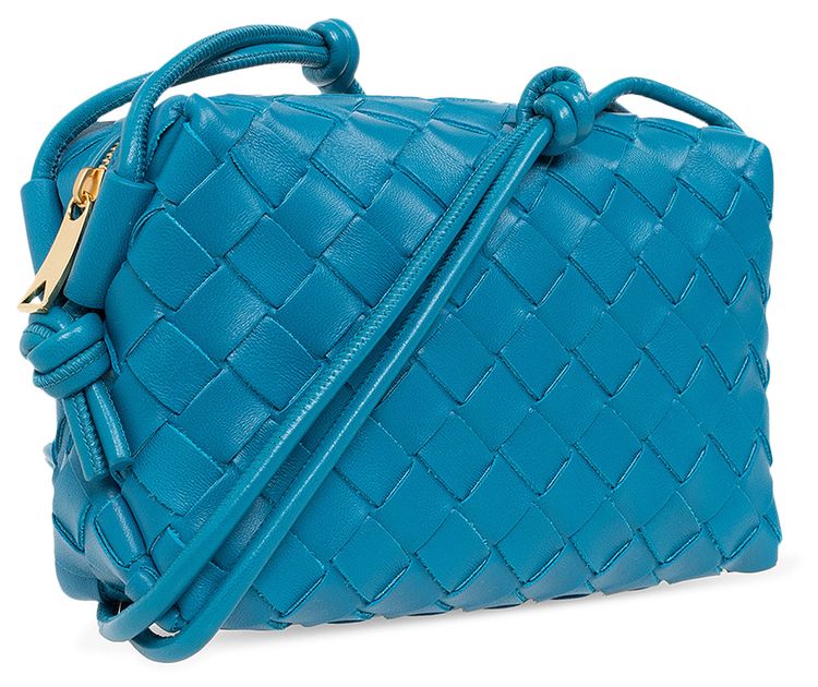Bottega Veneta Loop Mini Shoulder Bag BlueGold