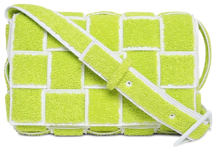 Bottega Veneta Small Padded Cassette Bag Acid KiwiWhiteSilver