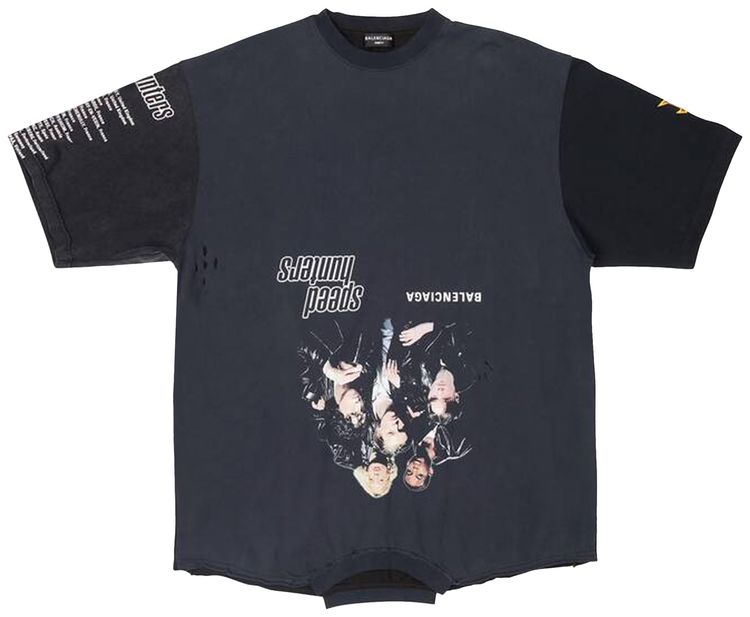 Balenciaga Upside Down T Shirt Mix Of Black
