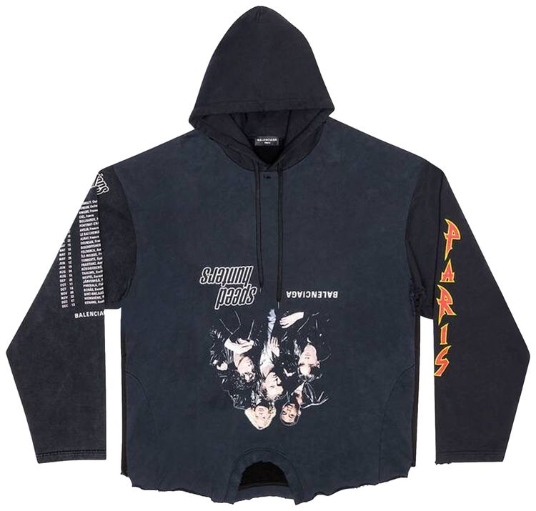 Balenciaga Upside Down Hoodie Mix Of Black