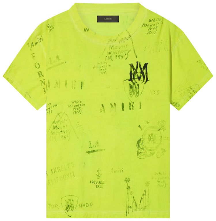 Amiri Army Stencil Tee Lime