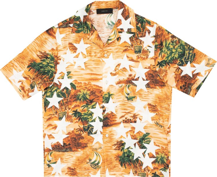 Amiri Tropical Star Camp Shirt 'Orange'