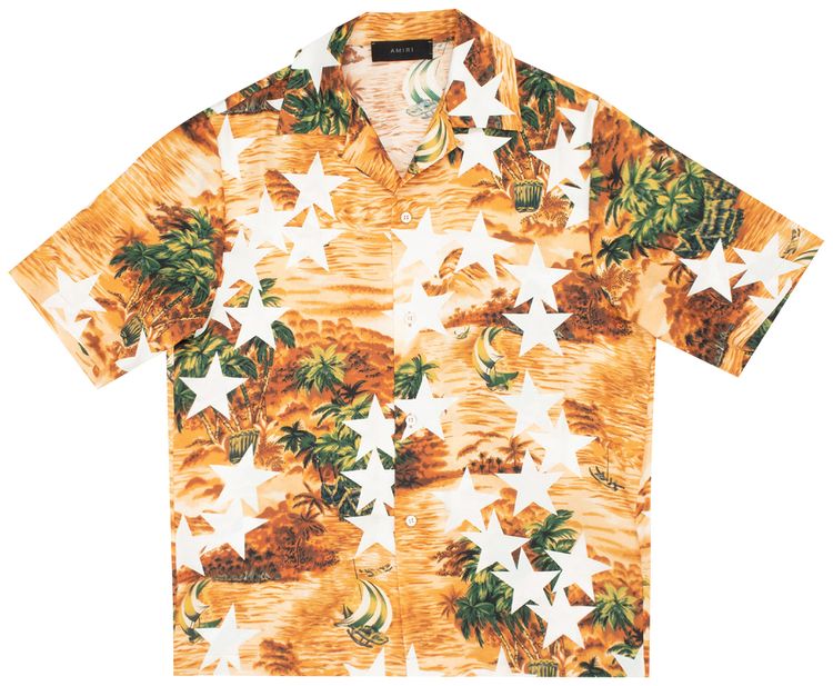 Amiri Tropical Star Camp Shirt Orange