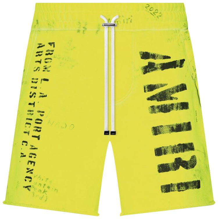 Amiri Army Stencil Sweatshort 'Lime'