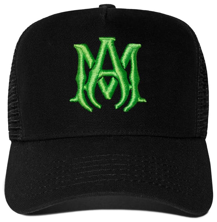 Amiri MA Logo Trucker Hat Black
