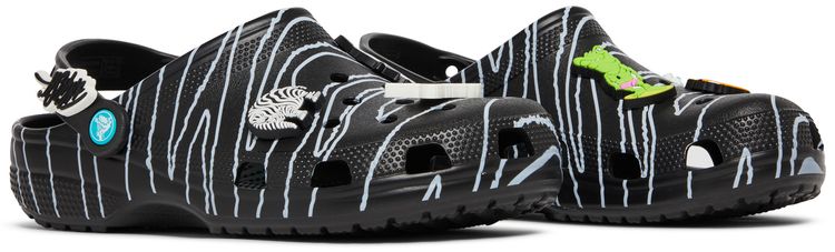 Ron English x Crocs Classic Clog Party Animals   Zebra Black