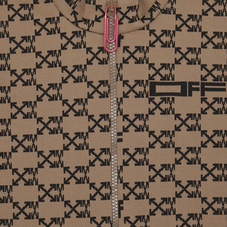 Off White Mono Track Top Brown