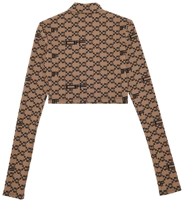 Off White Mono Track Top Brown