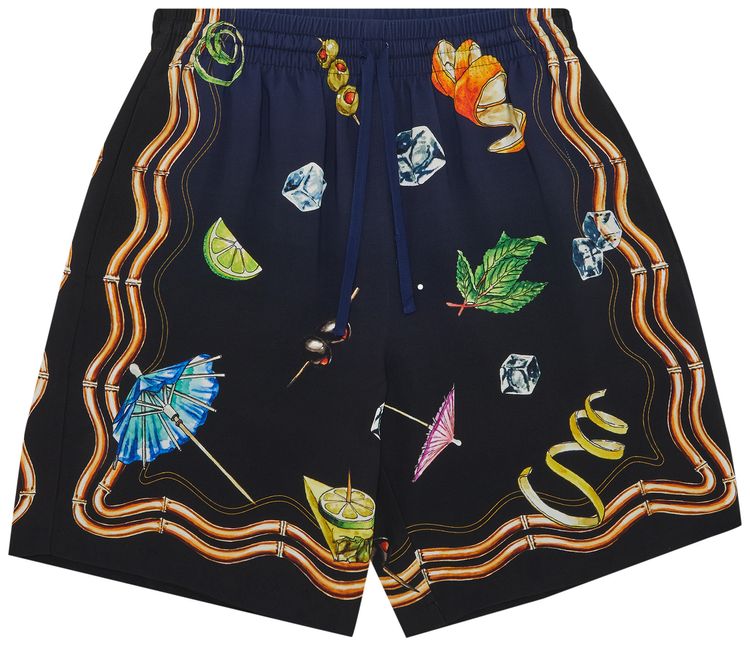 Casablanca Drawstring Silk Short Black
