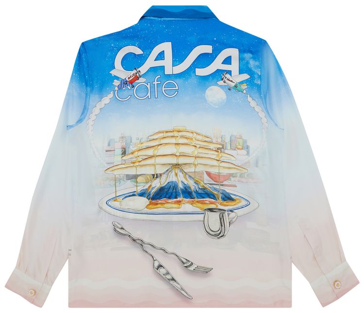 Casablanca Long Sleeve Cuban Collar Shirt Casa Cafe