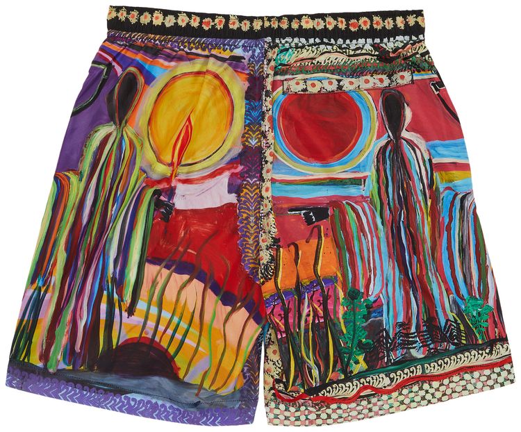 Givenchy x Josh Smith Long Print Swim Trunks Multicolor
