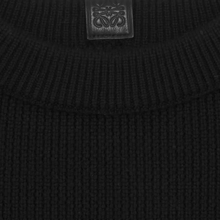 Loewe Cut Out Cropped Sweater Black