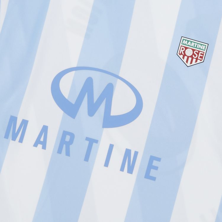 Martine Rose Short Sleeve Twist Football Top WhiteLight Blue