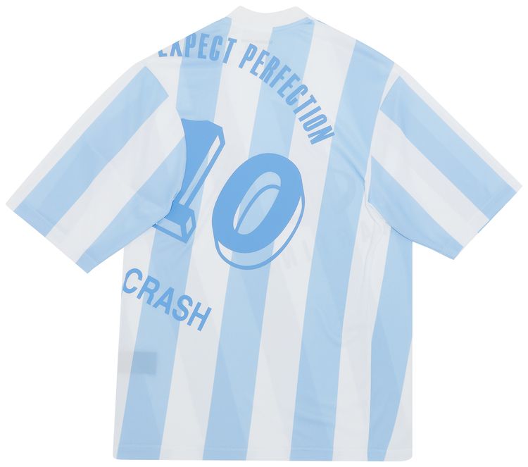 Martine Rose Short Sleeve Twist Football Top WhiteLight Blue