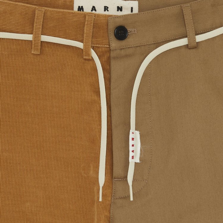 Marni Colorblock Lace Trousers Hazelnut