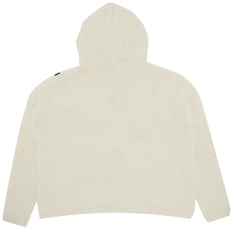 JW Anderson Handknit Chunky Hoodie Off WhiteBlack