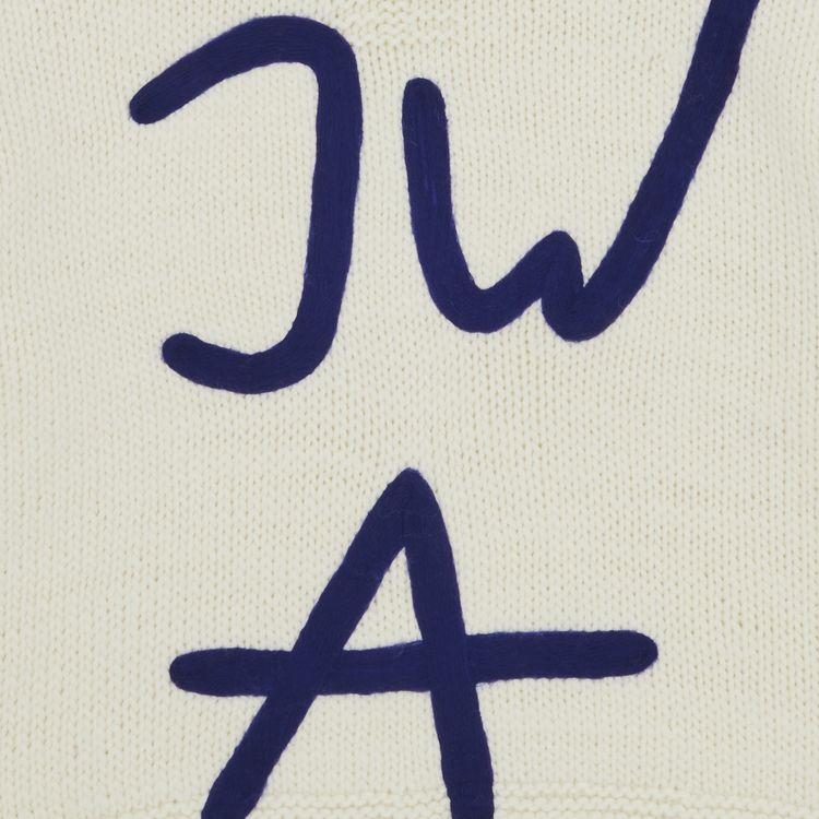 JW Anderson Handknit Chunky Hoodie Off WhiteBlack