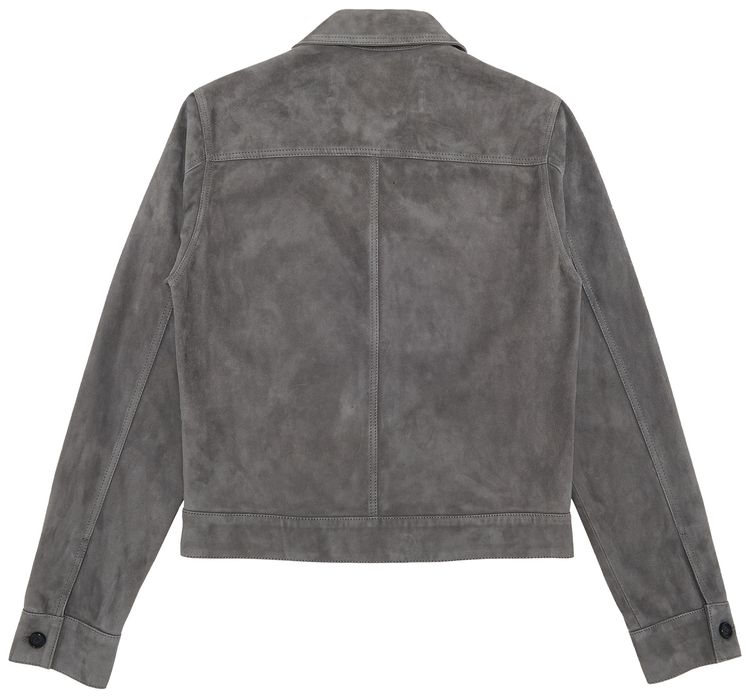 Ami Suede Leather Overshirt Grey