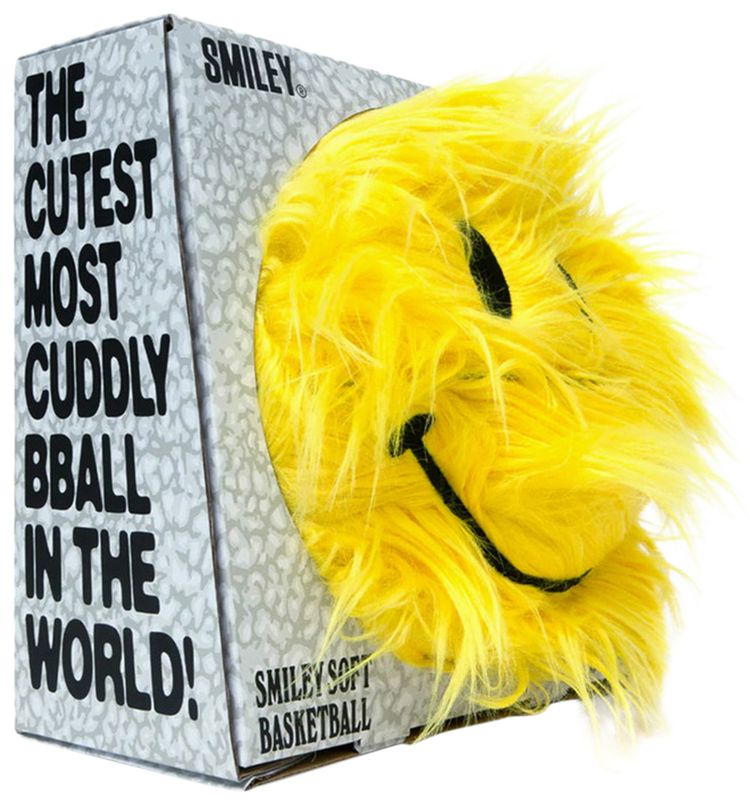 Market Smiley Shaggy Plush Basketball Yellow