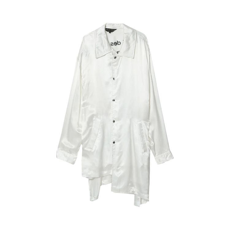 Comme des Garcons Homme Plus Assymetric Rose Print Shirt White