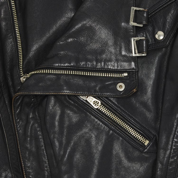 Vintage Jean Paul Gaultier Studded Leather Biker Jacket Black