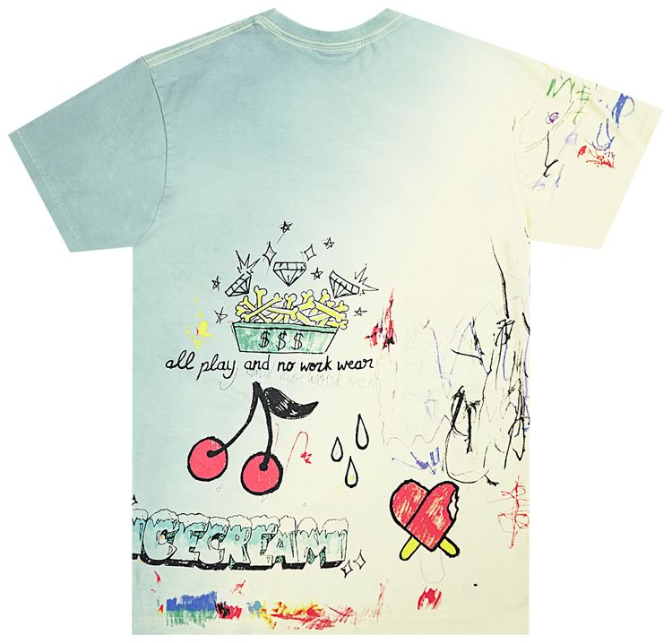 Icecream Mount Drawmore Short Sleeve Knit Warm Apricot