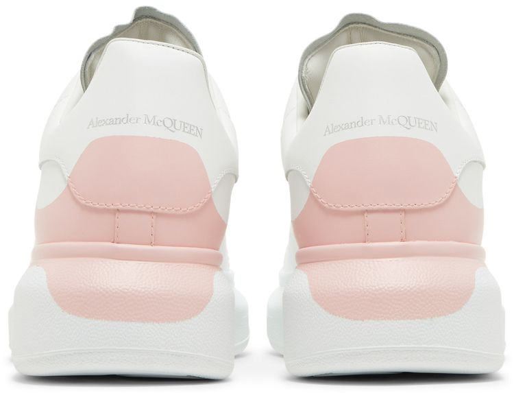 Alexander McQueen Wmns Oversized Sneaker Drop Heel Counter Print   White Rose