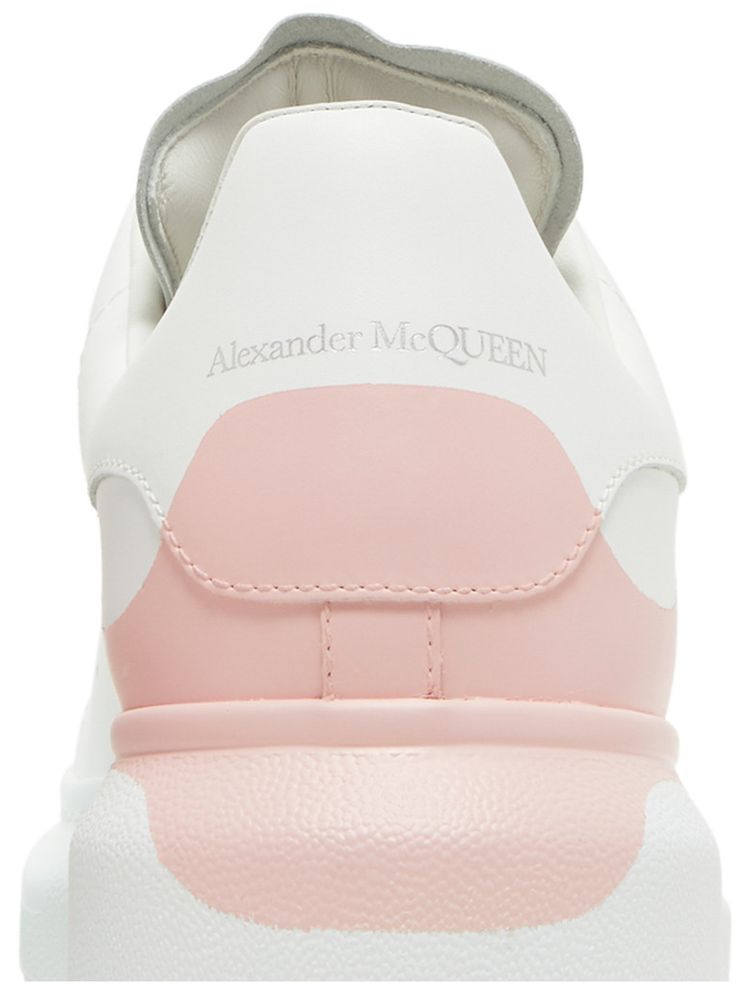 Alexander McQueen Wmns Oversized Sneaker Drop Heel Counter Print   White Rose