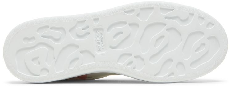 Alexander McQueen Wmns Oversized Sneaker Drop Heel Counter Print   White Rose