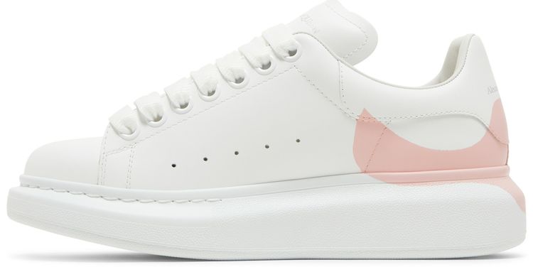 Alexander McQueen Wmns Oversized Sneaker Drop Heel Counter Print   White Rose
