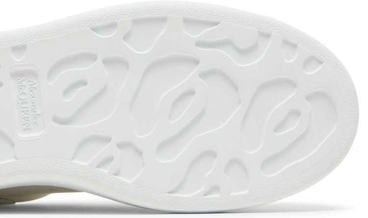 Alexander McQueen Wmns Oversized Sneaker Drop Heel Counter Print   White Rose