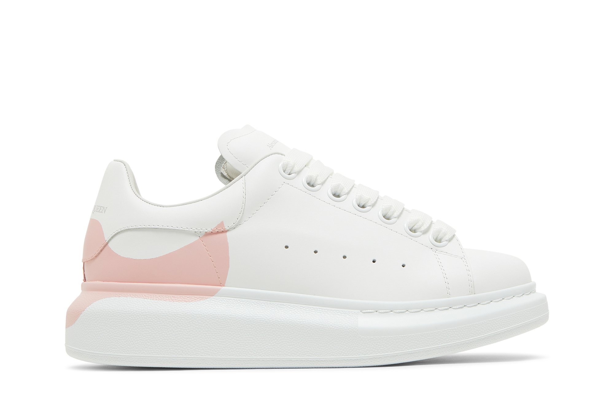 Alexander McQueen Wmns Oversized Sneaker 'Drop Heel Counter Print - White  Rose'