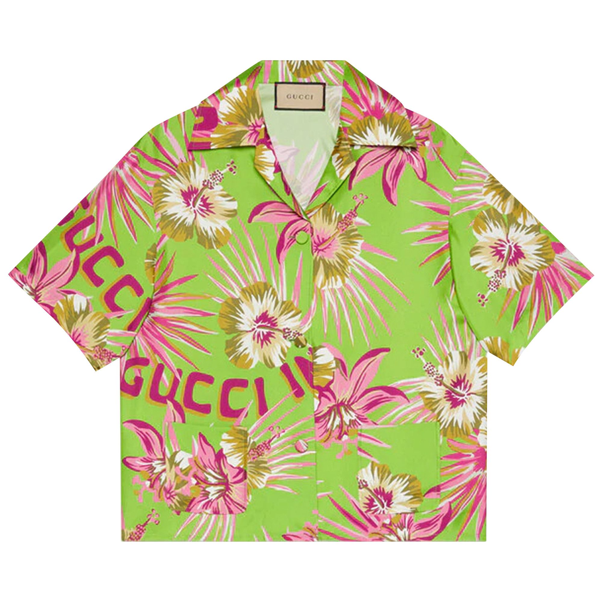 GUCCI◆Floral Silk Bowling Shirt/38/シルク/GRN/花柄/694890 ZAI5R Buy Gucci Floral Silk Bowling Shirt 'Green' - 694890 ZAI5R