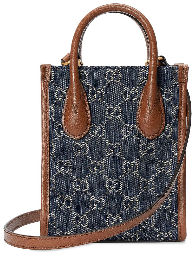 Gucci Mini Tote Bag With Interlocking G BlueIvory