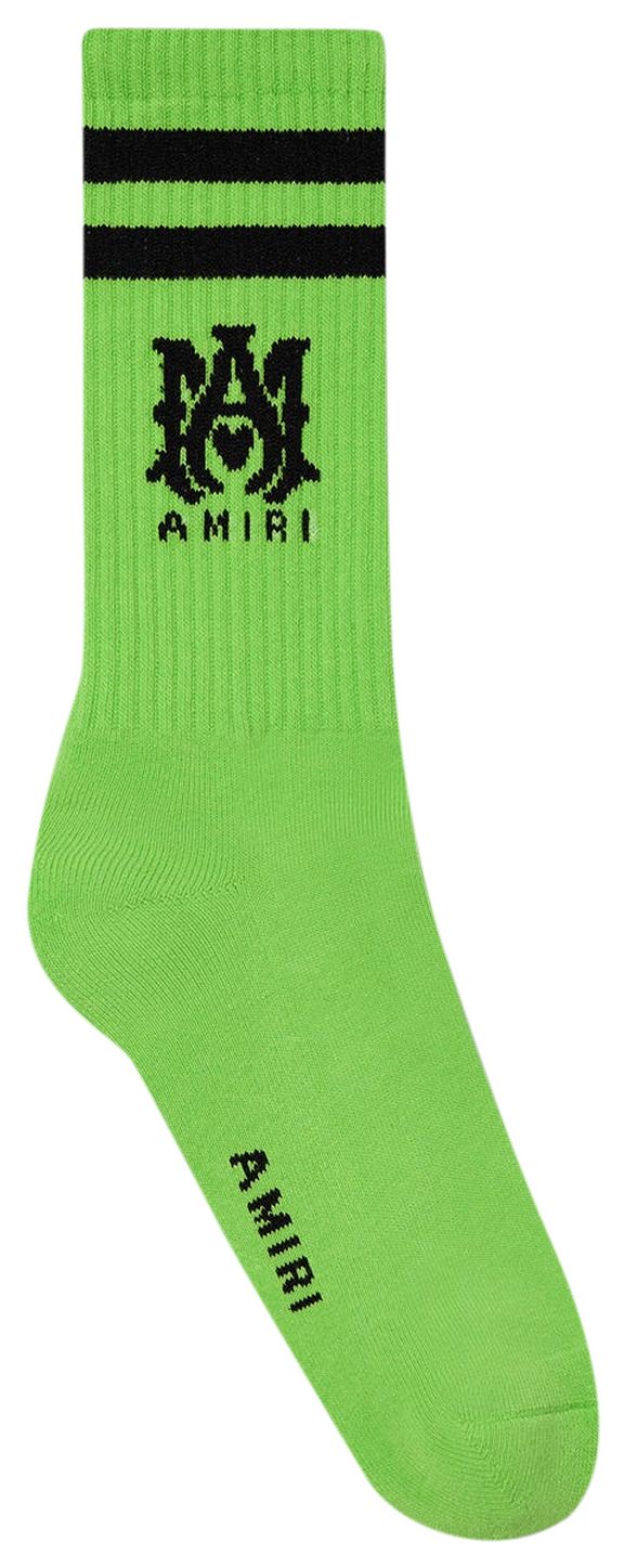 Amiri MA Stripe Socks Lime