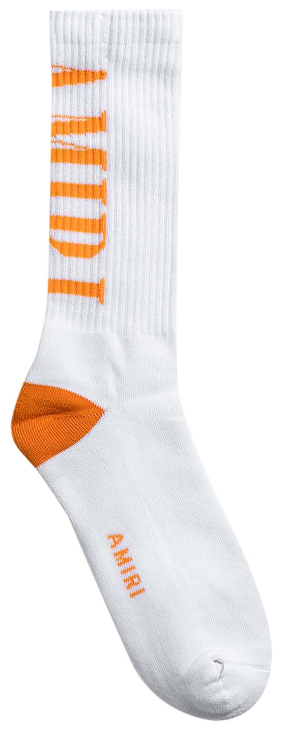 Amiri Vertical Logo Socks WhiteOrange
