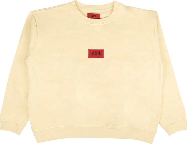 424 Logo Patch Crewneck Sweatshirt 'Cream/Red'