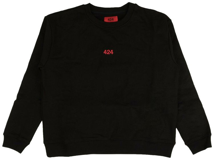 424 Logo Pullover Hoodie Sweatshirt Black