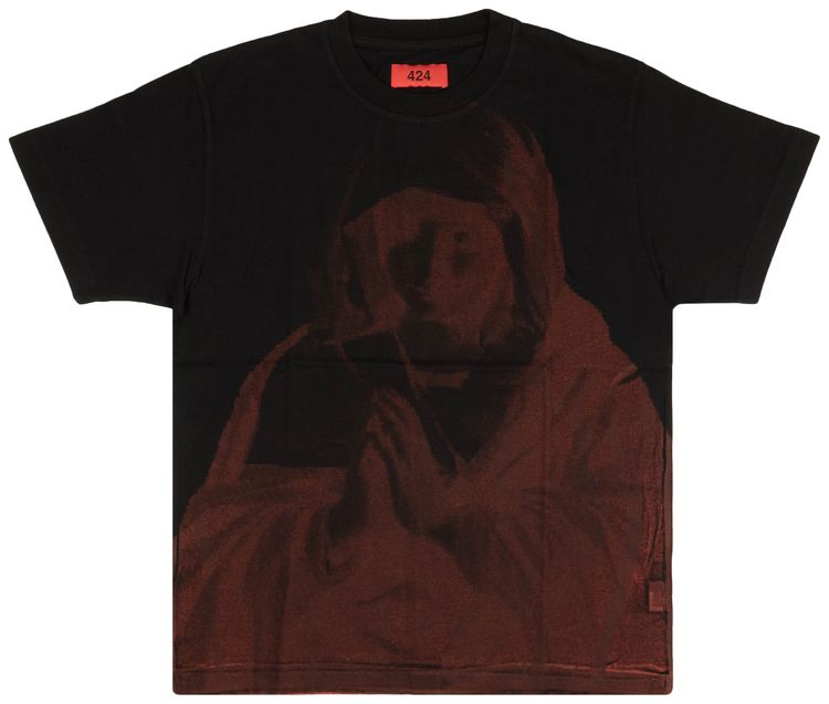 424 Graphic Print Short Sleeve T Shirt BlackRed