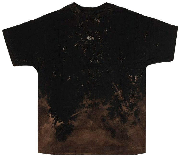 424 Short Sleeve Bleach T Shirt Black
