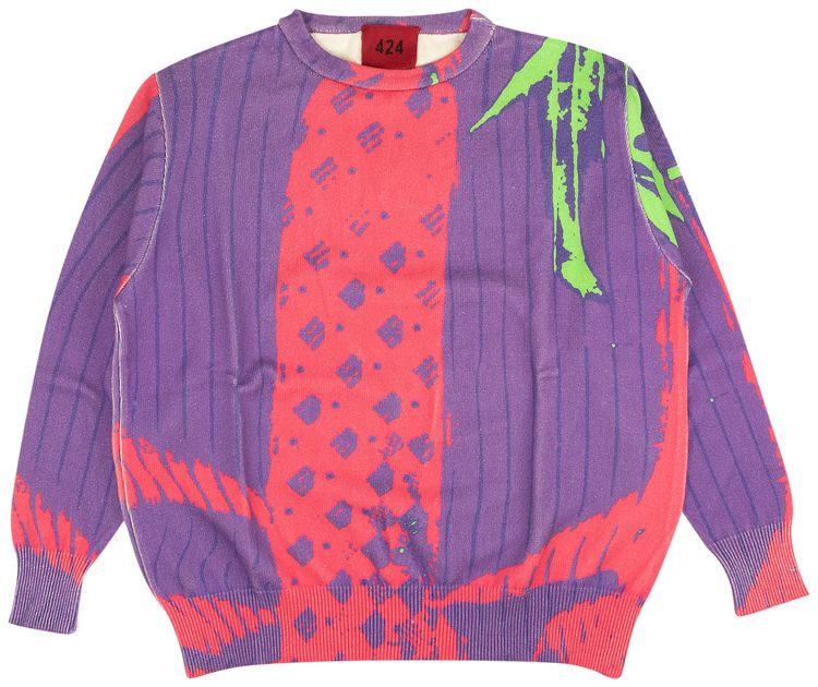 424 Business Print Crewneck PurplePink