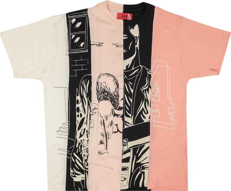 424 Reworked Short-Sleeve T-Shirt 'Pink/Multicolor'