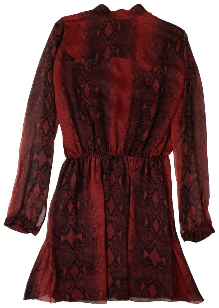 Amiri Snakeskin Silk Dress Red